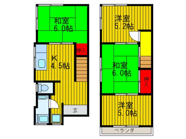 南中振2丁目戸建の物件間取画像